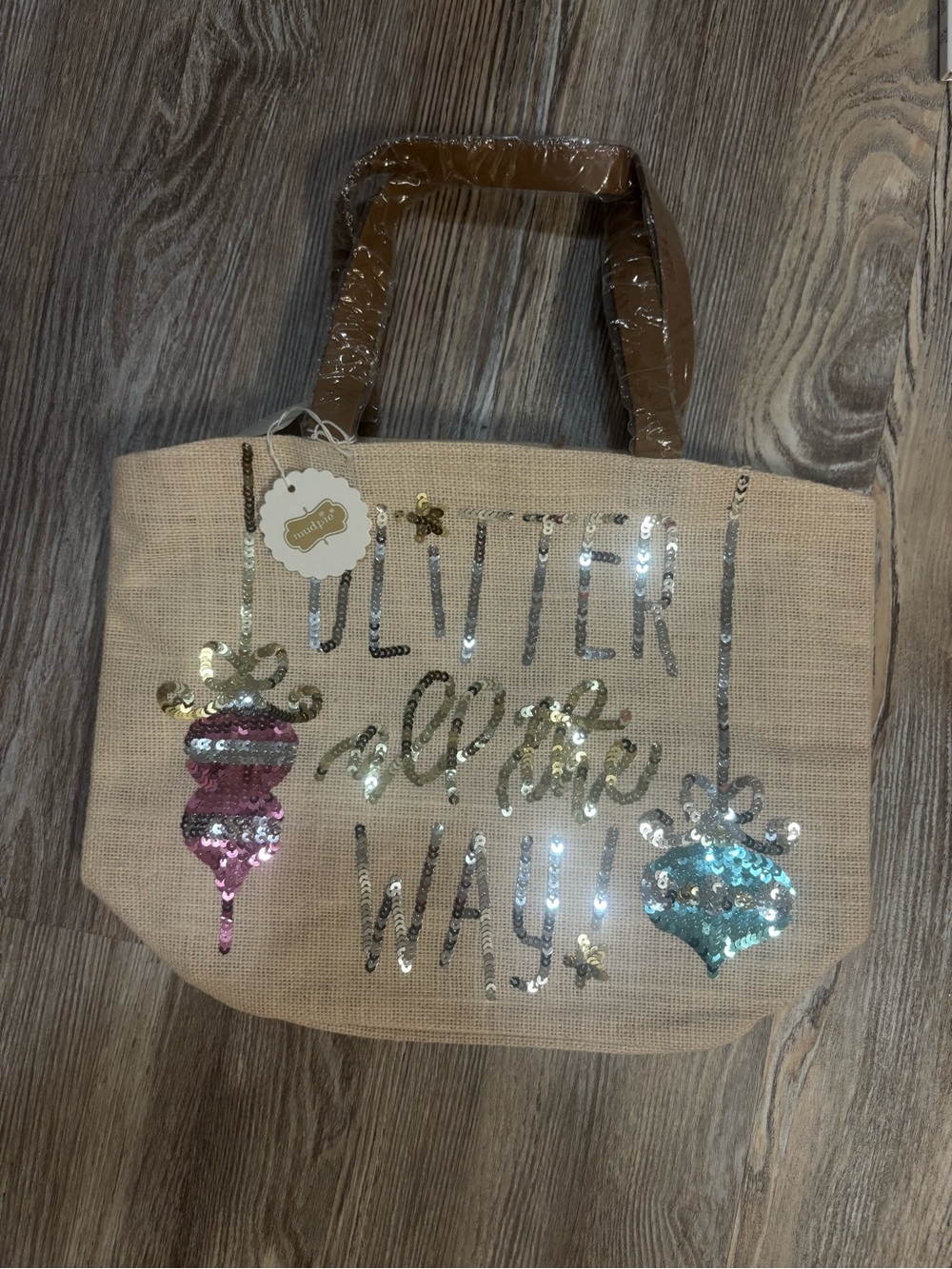 NWT Mud Pie "Glitter All The Way" Bag